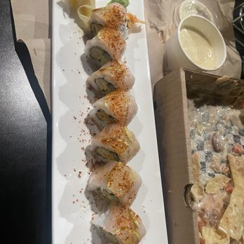 El Jefe Tacos - My favorite so far owner recommended ! Yellow tail, tempura, crab meat, the wasabi, thin slice of lime - Mexican Near Me - Tempe, Arizona