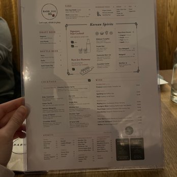 Barn Joo 35 - drink menu - Korean Near Me - New York, New York