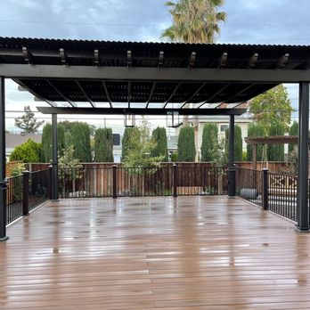 All Pro Landscape Construction - New deck and motorized louvered pergola - Landscaping Near Me - San Jose, California