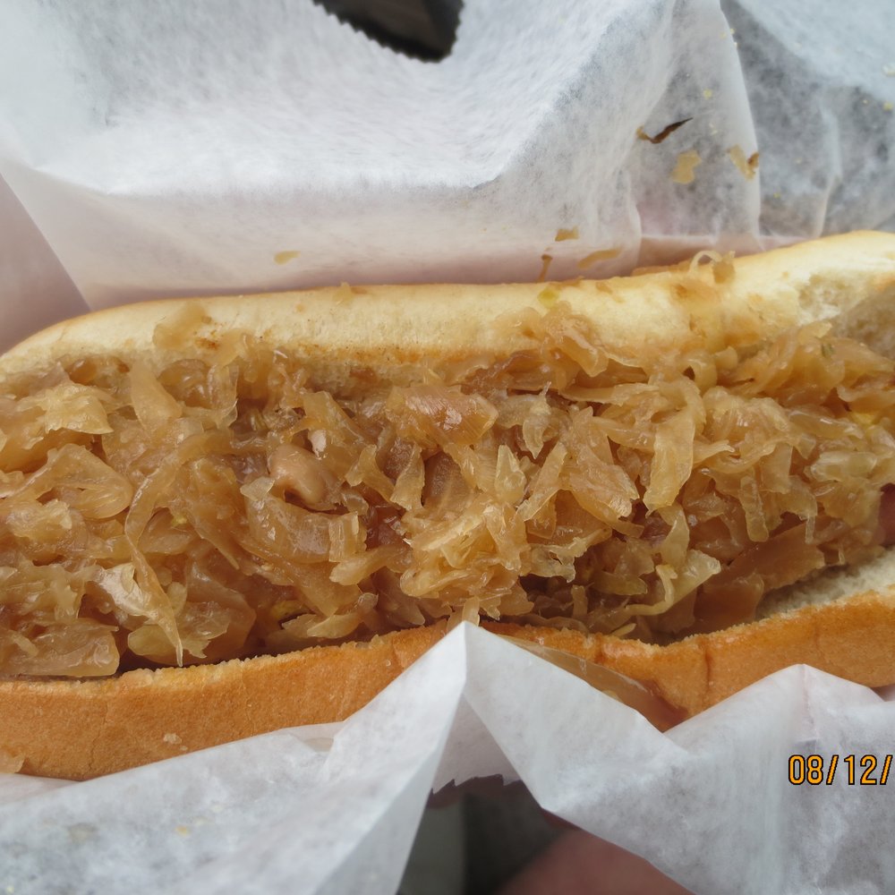 Sahadi's Hotties - grilled kielbasa w/sauerkraut - Hot Dogs Near Me - New Britain, Connecticut