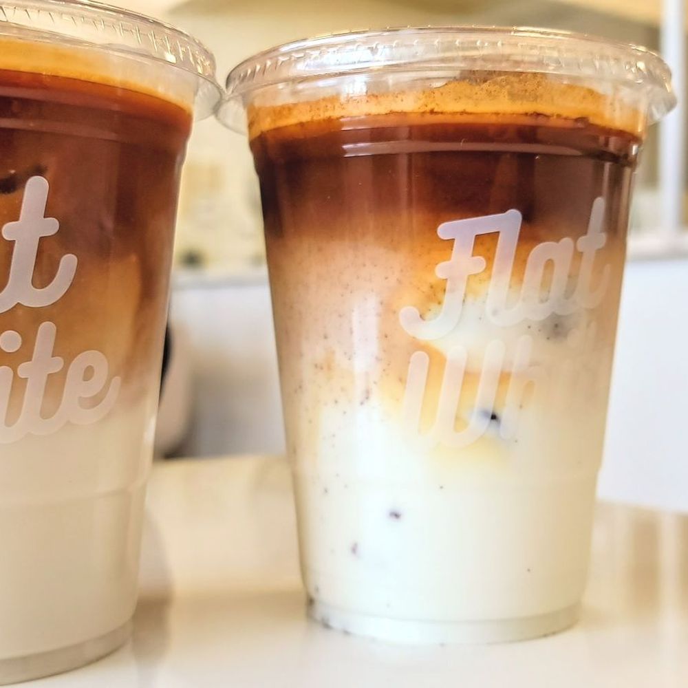 Flat White Coffee - Iced Honey lavender latte with oatmilk, Spanish latte with oatmilk - Cafes Near Me - Cypress, California Flat White Coffee - Iced Honey lavender latte with oatmilk, Spanish latte with oatmilk - Cafes Near Me - Cypress, California