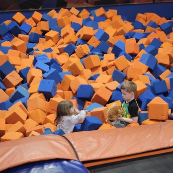 Sky Zone Trampoline Park - My kids loved jumping into the foam pit. - Trampoline Parks Near Me - Aurora, Illinois