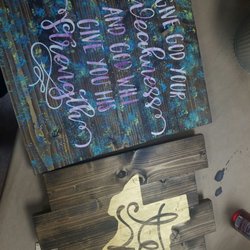 The Rustic Brush - The Woodlands - Thank you! This was such a fun experience!! I got to hammer, sand down, tint and paint the night away with my loved ones and i love it!