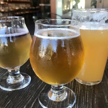 Night Lizard Brewing Company - L to R: Callipe Kombucha with butterfly pea, Tiger Salamander Saison, Gnatcatcher IPA - Breweries Near Me - Santa Barbara, California Night Lizard Brewing Company - L to R: Callipe Kombucha with butterfly pea, Tiger Salamander Saison, Gnatcatcher IPA - Breweries Near Me - Santa Barbara, California