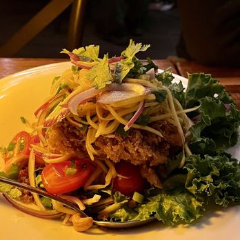 Ayada Thai - Crispy Catfish Salad ($17) - Thai Near Me - Elmhurst, New York