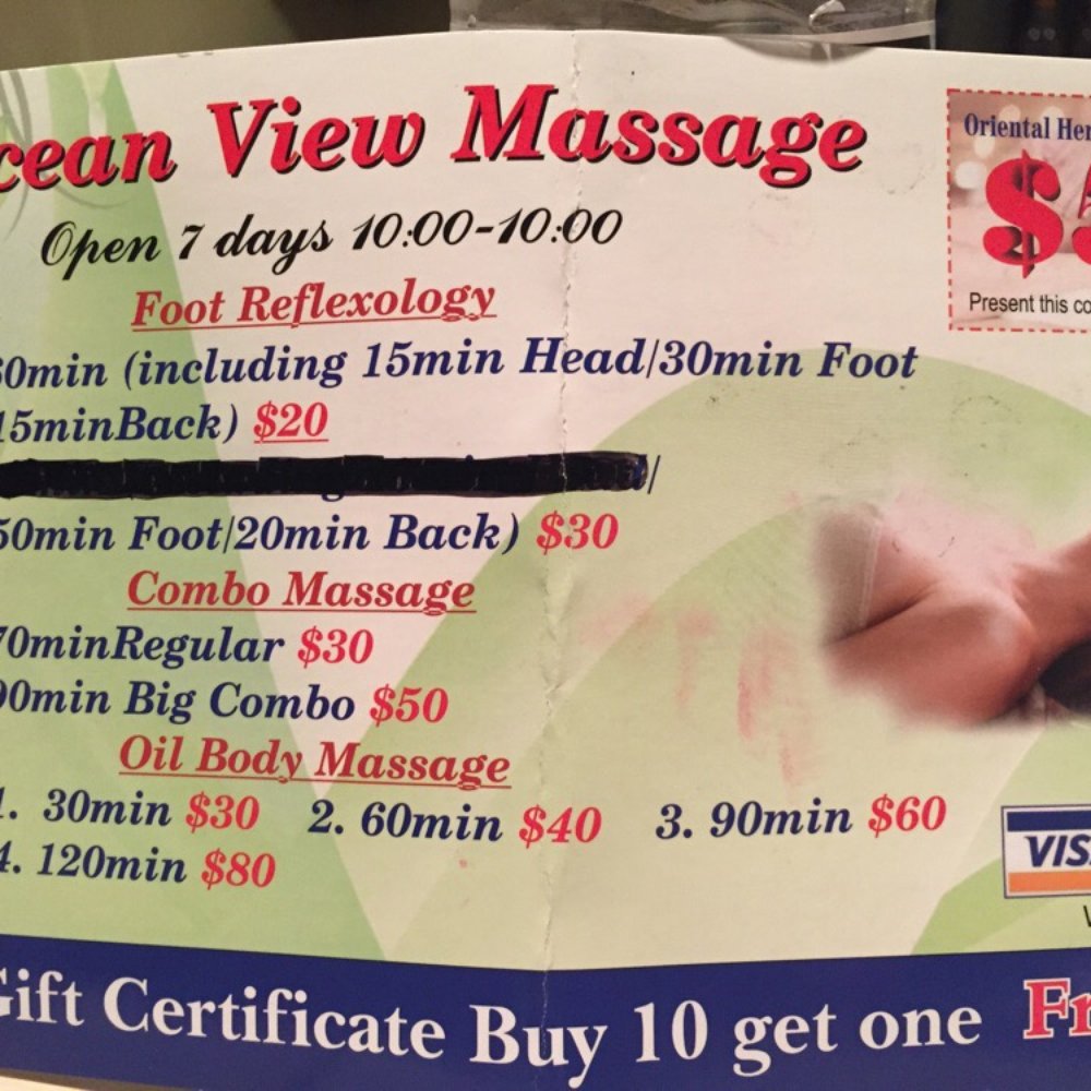 Ocean View Foot Massage - Foot reflexology/combo are in the "community" room (shared with up to 4 clients). Oil body is in a more private room. - Massage Near Me - Long Beach, California Ocean View Foot Massage - Foot reflexology/combo are in the "community" room (shared with up to 4 clients). Oil body is in a more private room. - Massage Near Me - Long Beach, California