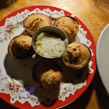 The Front Porch - Corn muffins, size of a quarter (maybe a 50cent piece). The butter is amazing! - Southern Near Me - San Francisco, California The Front Porch - Corn muffins, size of a quarter (maybe a 50cent piece). The butter is amazing! - Southern Near Me - San Francisco, California