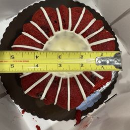 I paid nearly $40 for an 8" cake and got a 5" cake. It barely fed 4 people with smaller than normal pieces. Need I say more?