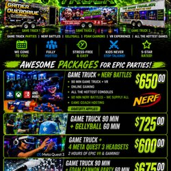 The Big Game Truck - Why choose just one activity when you can have two? Our Combo Packages bring together the excitement of the Big Game Truck with Nerf Battles