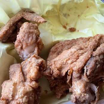Grandma's Broasted Chicken - Broasted chicken but grabbed a few pieces before taking the picture - Chicken Shop Near Me - Bellflower, California Grandma's Broasted Chicken - Broasted chicken but grabbed a few pieces before taking the picture - Chicken Shop Near Me - Bellflower, California