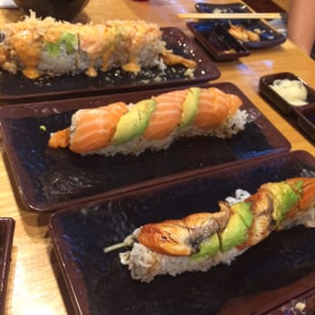 Sushi Junai 2 - Starbuck, salmon lover, unagi roll (top to bottom) - Sushi Bars Near Me - Austin, Texas Sushi Junai 2 - Starbuck, salmon lover, unagi roll (top to bottom) - Sushi Bars Near Me - Austin, Texas