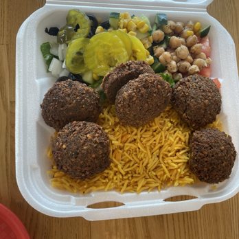 Gyro Hut - 4. Falafel Over Rice Platter - Middle Eastern Near Me - Sugar Land, Texas