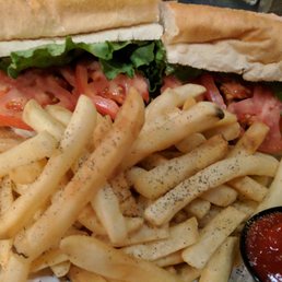 a sandwich and french fries