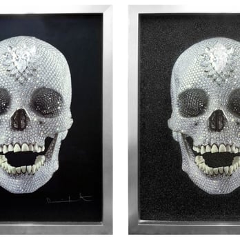 Belle Arte - Two limited edition Damien Hirst "For the Love of God" diamond dust embellished limited edition prints. - Framing Near Me - Los Angeles, California