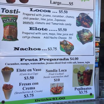 Raspados Locos - a menu for a mexican restaurant - Food Trucks Near Me - Maricopa, Arizona Raspados Locos - a menu for a mexican restaurant - Food Trucks Near Me - Maricopa, Arizona