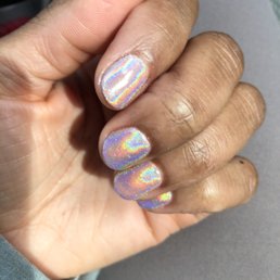 Lovely chrome gel mani