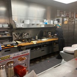 the kitchen of the restaurant