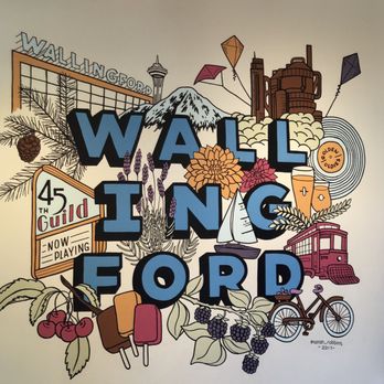 Seattle Pops - cute mural inside - Desserts Near Me - Seattle, Washington