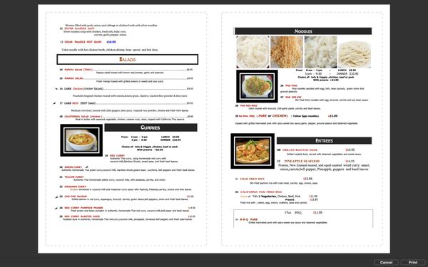 Menu photo 5 California Thai El Sobrante, CA
