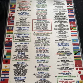 No Name Bar - Drink menu - Beach Bars Near Me - San Miguel, ROO No Name Bar - Drink menu - Beach Bars Near Me - San Miguel, ROO