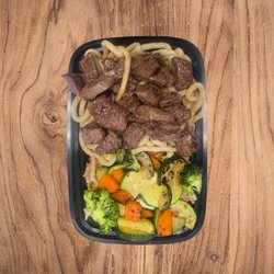 Soy Hibachi - Udon Noodle Plate 
(Steak Udon Noodle Plate Pictured)