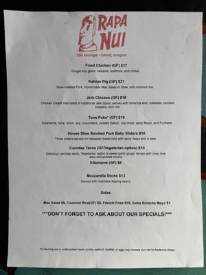 Menu photo 1 Rapa Nui Tiki Bend, OR
