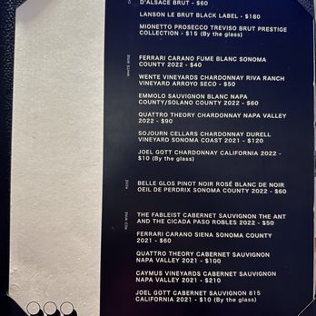 Dots Space - Wine Menu - Karaoke Near Me - Los Angeles, California