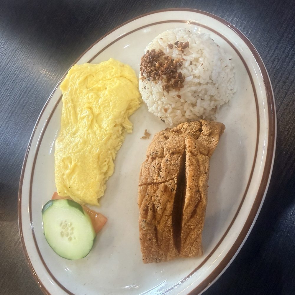 Fried Salmon & scrambled eggs Fried Salmon & scrambled eggs