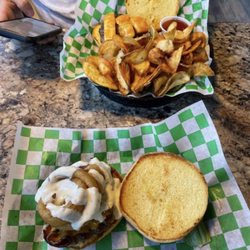 Grazers Restaurant - Ranch burger, ghost town burger and BBQ homemade chips