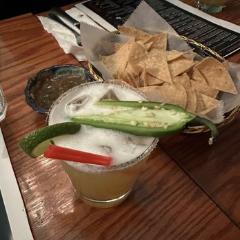 Baja Mexican Cuisine - Huge jalapeño on the spicy margarita! - Mexican Near Me - Hoboken, New Jersey