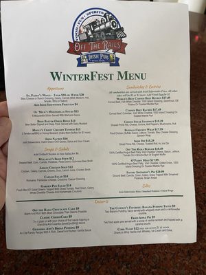 Menu photo 1 Off The Rails Havana, FL