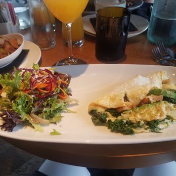 Craft & Vine - Egg white omelet. Very good, but wasn't expecting the salad. I asked our server if this dish was a la carte. She said yes. - Gastropubs Near Me - Roanoke, Texas