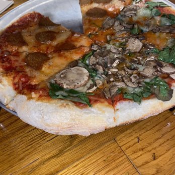 The Mitten Brewing - Vegan pizza half pepperoni and half veggie - Breweries Near Me - Grand Rapids, Michigan The Mitten Brewing - Vegan pizza half pepperoni and half veggie - Breweries Near Me - Grand Rapids, Michigan