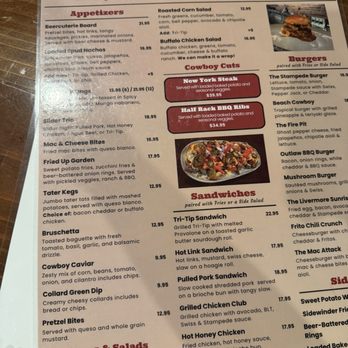 Stampede - Menu business - Country Dance Halls Near Me - Livermore, California