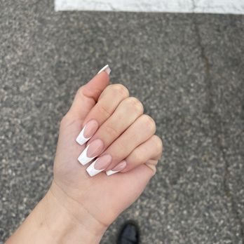 Joy Nails & Spa - perfect coffin french tip by Hilly @joynails - Nail Salons Near Me - Oceanside, California Joy Nails & Spa - perfect coffin french tip by Hilly @joynails - Nail Salons Near Me - Oceanside, California