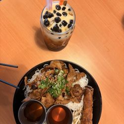 M1. Bun Thit Nuong (vermicelli noodle) C2. Thai Tea