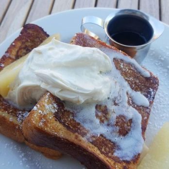 Plow - Custard French Toast topped with poached pears - Breakfast & Brunch Near Me - San Francisco, California Plow - Custard French Toast topped with poached pears - Breakfast & Brunch Near Me - San Francisco, California