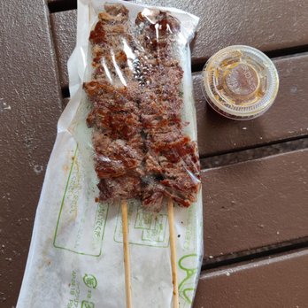 WagyuKushi - Two skewers come in a bag ... with a container of sauce - Japanese Near Me - Honolulu, Hawaii WagyuKushi - Two skewers come in a bag ... with a container of sauce - Japanese Near Me - Honolulu, Hawaii