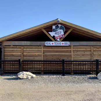 407 BBQ - View of front from the Spacious parking lot - Barbeque Near Me - Argyle, Texas 407 BBQ - View of front from the Spacious parking lot - Barbeque Near Me - Argyle, Texas