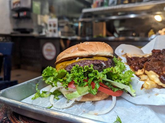 Photo of Jenny’s Burgers - San Francisco, CA, US. 1/2 pound cheese burger $9.50