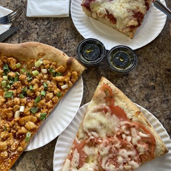 Pelham Pizza - Tomato Pizza Sicilian Pizza Slice Thai Chicken pizza - Pizza Near Me - Pelham, New York