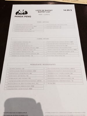 Menu photo 4 Panda Peng Laval, QC