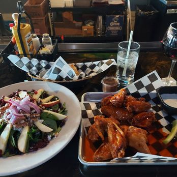 Dave's High Desert Grill - Chicken wings with 2 different sauces and pear salad! - Breakfast & Brunch Near Me - Albuquerque, Nebraska Dave's High Desert Grill - Chicken wings with 2 different sauces and pear salad! - Breakfast & Brunch Near Me - Albuquerque, Nebraska