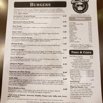 Brews Brothers Pub - Menu - Burgers Near Me - Weston, Wisconsin