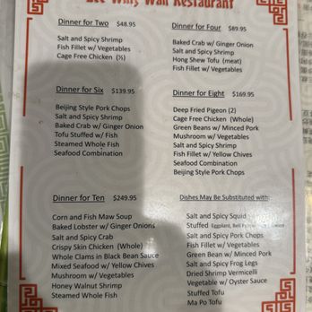 Lee Wing Wah Restaurant - Set menu offerings, circa Aug 2025. - Chinese Near Me - Chicago, Illinois Lee Wing Wah Restaurant - Set menu offerings, circa Aug 2025. - Chinese Near Me - Chicago, Illinois