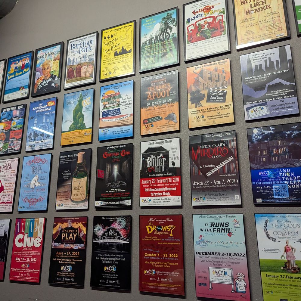 Allen's Community Theatre - Extensive wall of plays they've performed - Performing Arts Near Me - Lucas, Texas Allen's Community Theatre - Extensive wall of plays they've performed - Performing Arts Near Me - Lucas, Texas