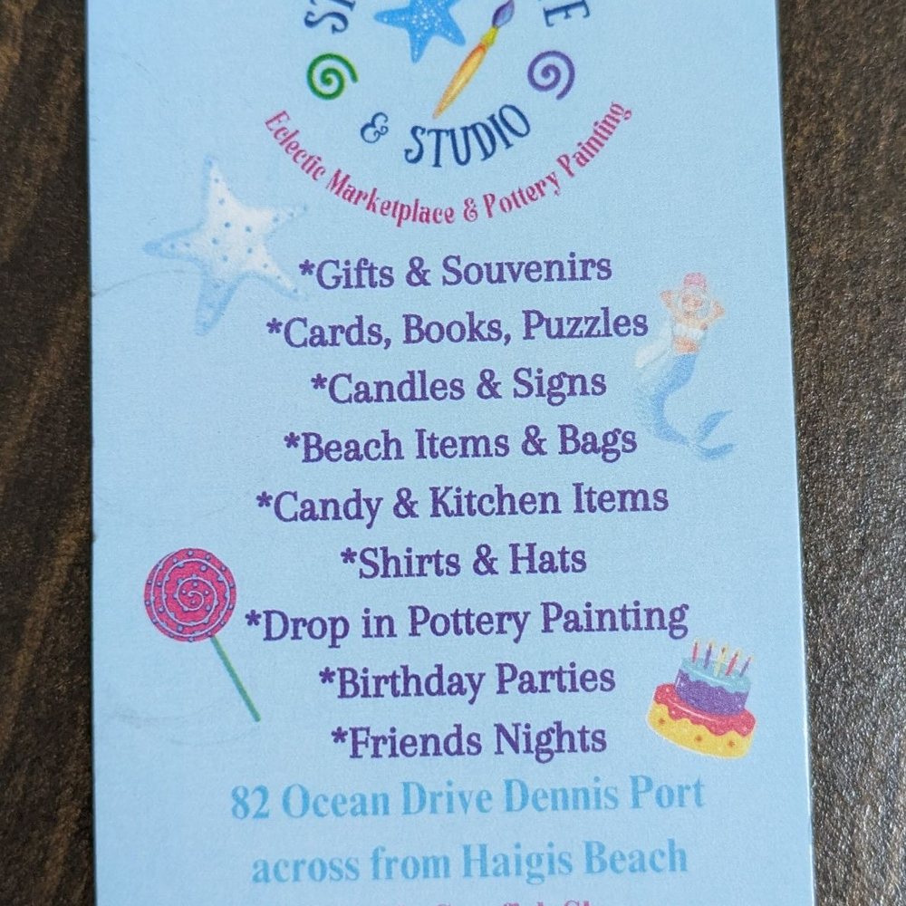 Starfish Shoppe & Studio - Biz card - Art Classes Near Me - Dennis, Massachusetts Starfish Shoppe & Studio - Biz card - Art Classes Near Me - Dennis, Massachusetts