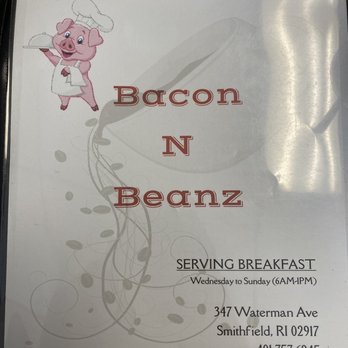 Bacon N Beanz - Front Menu - Breakfast & Brunch Near Me - Woonsocket, Rhode Island