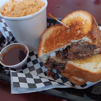 Destination Smokehouse & Eatery - 3/02/2025. Brisket and cheddar sandwich with large size of mac and cheese! - Sandwiches Near Me - Hemet, California Destination Smokehouse & Eatery - 3/02/2025. Brisket and cheddar sandwich with large size of mac and cheese! - Sandwiches Near Me - Hemet, California