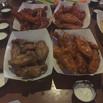 Buffalo Wild Wings - Upper right to bottom left Asian zing, hot,lemon pepper, garlic - Chicken Wings Near Me - Burbank, California Buffalo Wild Wings - Upper right to bottom left Asian zing, hot,lemon pepper, garlic - Chicken Wings Near Me - Burbank, California